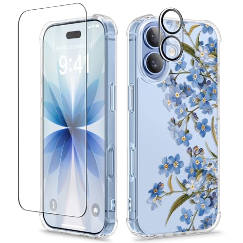 GVIEWIN for iPhone 17 Case Floral Clear Slim Women