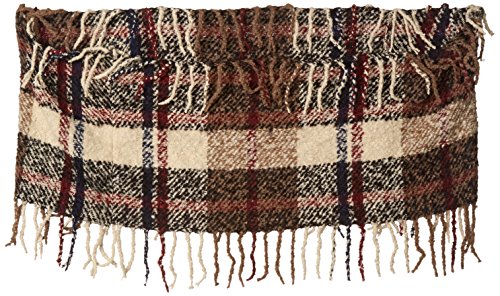 D&Y Women's Boucle Plaid Woven Loop Scarf with Fringe2