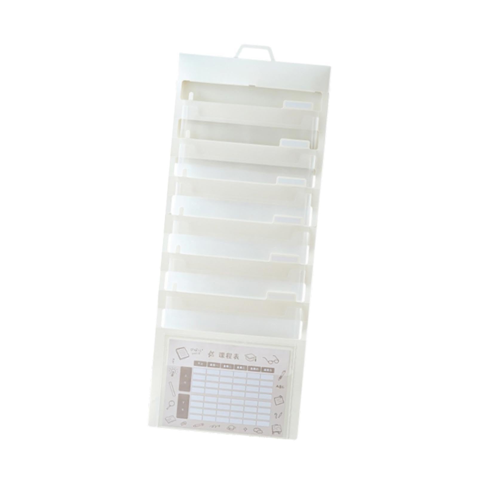 Hanging Wall File Organizer Portable with 6 Pockets for A4 Size Paper Letter white-image-31