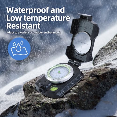 Image of Sportneer Compass,High Accuracy Lightweight Military Lensatic Sighting Compass with Inclinometer and Carrying Bag, Waterproof and Shakeproof for Camping, Hiking, Backpacking, Hunting, Boating, Boy Scout