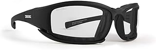 Epoch Hybrid Motorcycle Sunglasses Black Frames Clear Lens ANSI Z87.1+