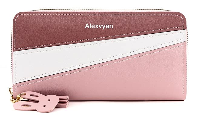 alexvyan Pink Women Purse Wallet Female Clutch Bag Women/Ladies/Girls Wallets Long Purses Card Holder Phone Pocket 3 Color Line Organizer-picture-13