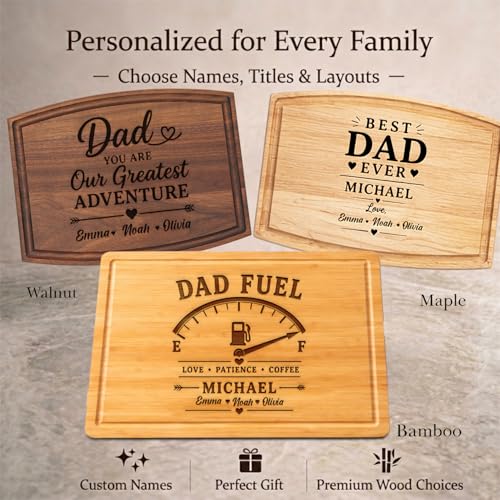 Tabla de Cortar Personalizada para Papá con Grabado Láser miniatura 4