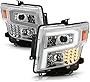 ACANII - For 2016-2019 Nissan Titan XD Chrome Housing LED Tube|Signal Projector Headights Headlamps Assembly Left+Right