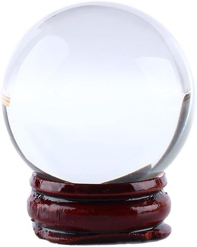 Yosoo Bola curativa de cristal mágico asiático rara decoración de arte esfera orbe 1.575 in con base de soporte (transparente)
