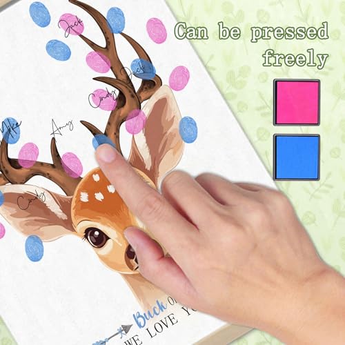 Image of Giraffe Baby Shower Decoration, Gender Reveal Party Decorations Gifts Ideas, Baby Shower Party Supplies, Thumbprint Hanging Paintings(12x15in)