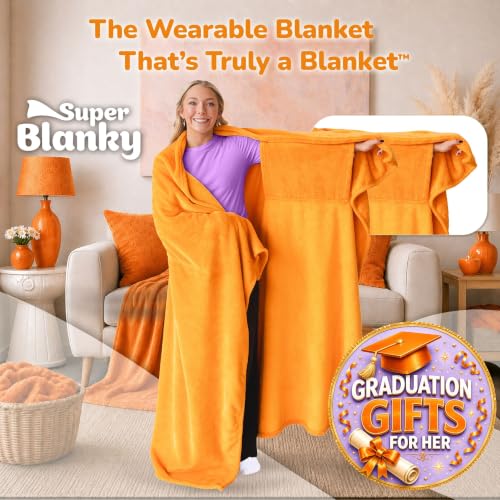 Image of Super Blanky Wearable Blankets for Women & Men, Graduation Day Gift for Her, Cozy Gifts for Women, Wife Birthday Gifts Ideas