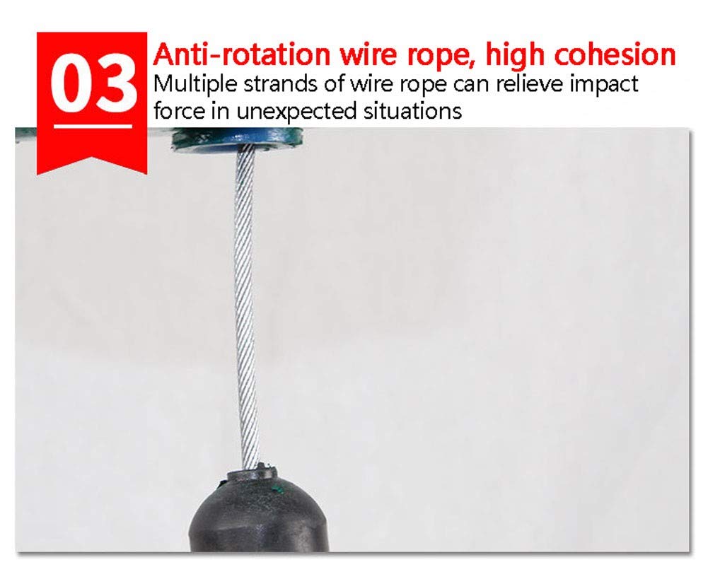 Antichute à Rappel Automatique avec Câble et Sangle Anti-Chute sur Corde, Double Verrouillage, Ligne de Vie Auto-Rétractable, Charge-150KG, Idéal pour Toiture et Déchafaudage10m