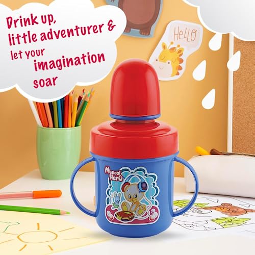 Image of Zerya Hippo Stainless Steel Baby Spout Sipper Cup for Kids /Toddler with Soft Silicone 250 ML (Blue)