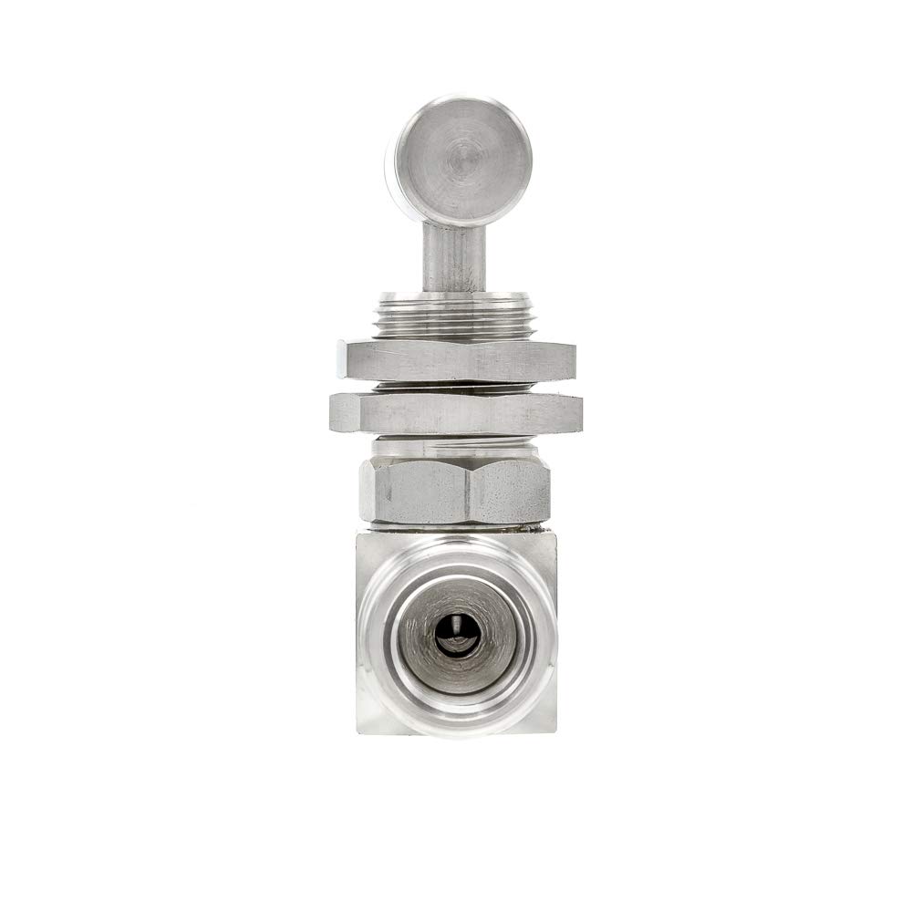 PIC Gauges NV-SS-1/4-HS180-FFPM 316 SS Straight Needle Valve w/ Hydraulic Service Seat, Panel Mount, 1/4" Female NPT x 1/4" Female NPT, 10000 psi Pressure