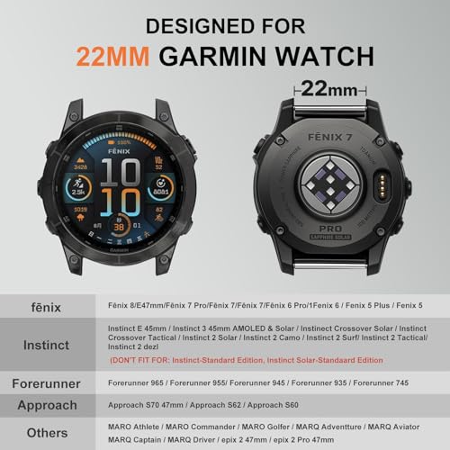 Bracelet Titane Garmin Epix et Forerunner 965 robuste et leger