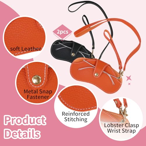 Image of Double Eyeglass Case Soft Dual Glasses Case for Women Men Travel Squeeze Top Sunglasses Cases Eyeglasses Pouch