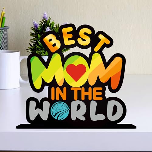 Best Mom in The World Wooden Idols Table Decoration | Birthday Gi...