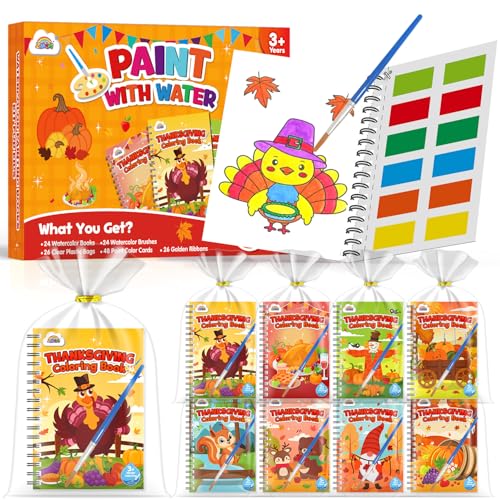 Image of ZMLM 24 Pack Thanksgiving Coloring Books - Party Favors for Kids 4-8
