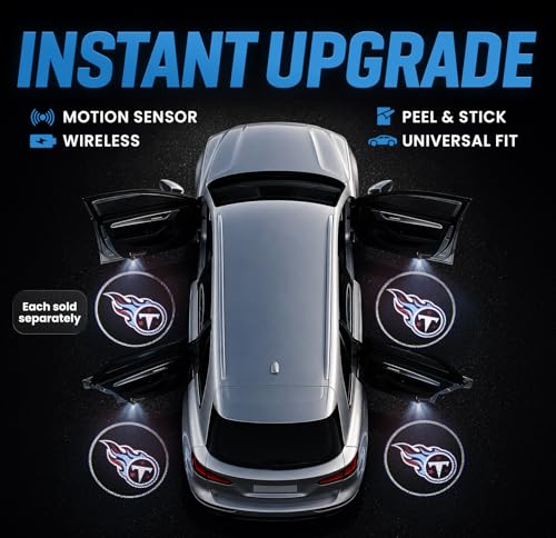 Image of LED Car Door Light - Officially Licensed NFL Wireless Projector - Show Your Team Pride - Battery Powered, Easy Install