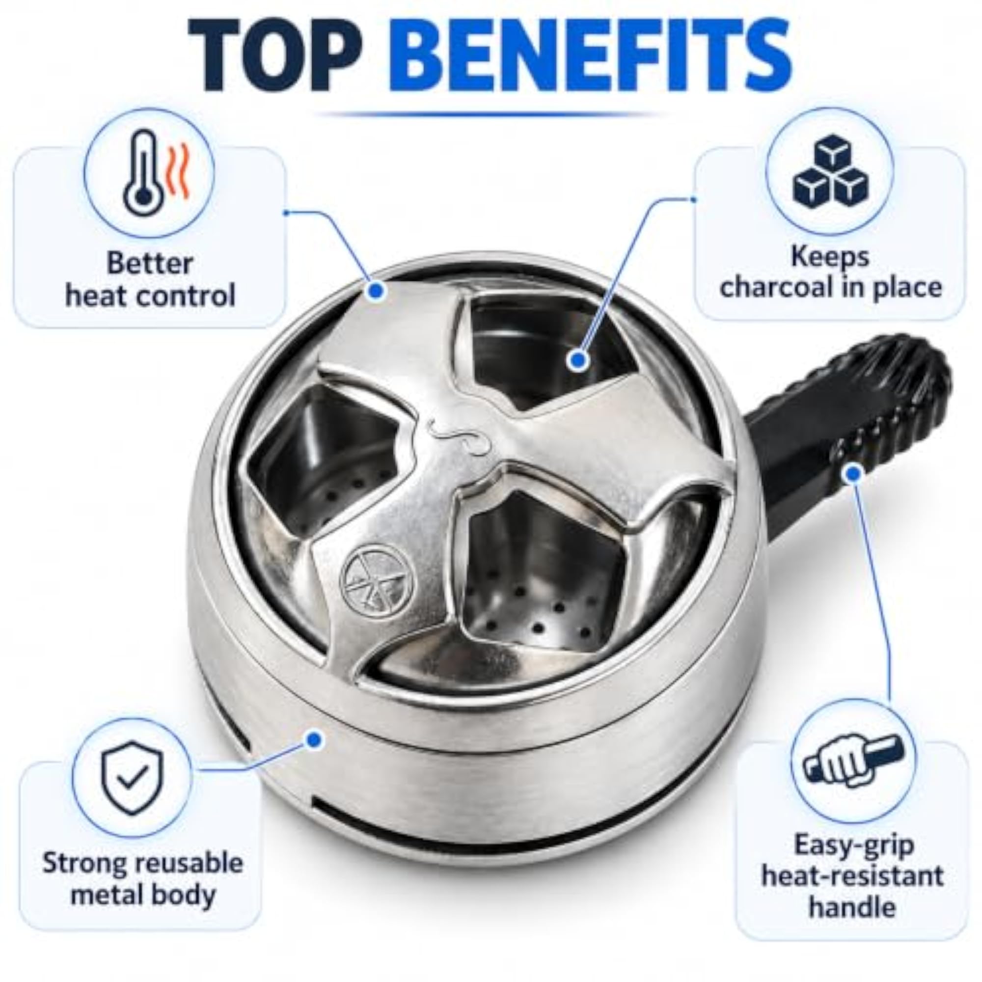 New HMD Device for Sheesha Hookah, Silver
