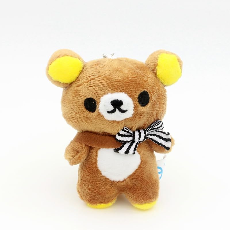 Pxiryanlow Adorno de peluche de oso de pie marrón, llavero de 11 cm, adorno de oso de pie, colgante de diseño kawaii, muñeco de peluche de figura suave y osos de peluche, Algodón