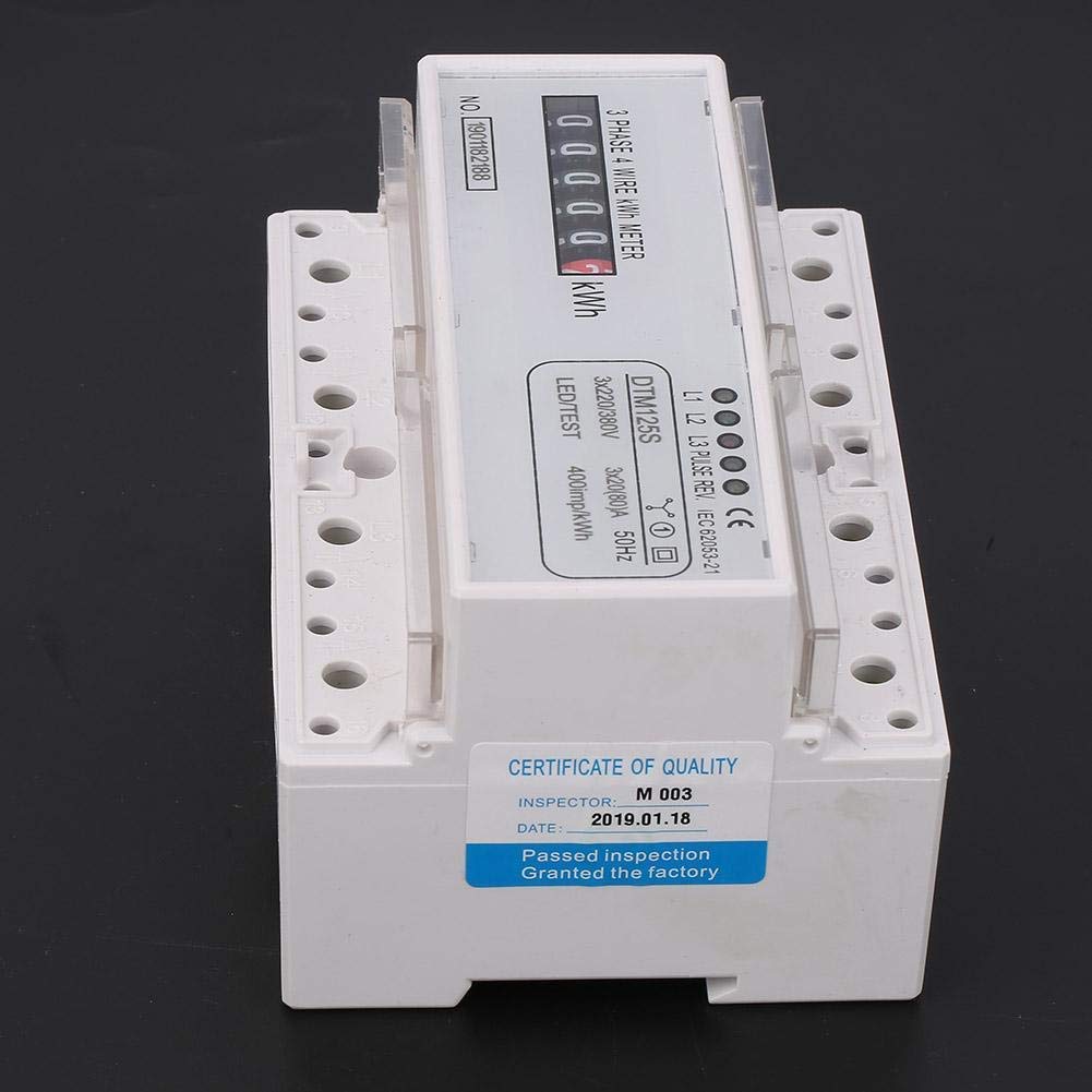 Keenso DTM125S Hutschiene Drehstromzähler, 220 / 380V 20-80A Dreiphasiger elektronischer Stromzähler 35mm Hutschiene Leistungsmesser Digital Stromzähler