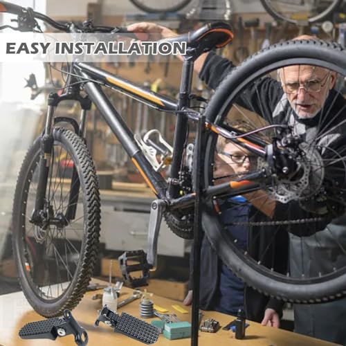 image for AQEENURA 1 Pair of Bike Foot Pegs, Aluminium Alloy Non-Slip Bike Pegs 