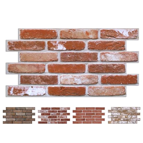 COMSTICKC 3D Faux Brick Wall Panels Peel and Stick, 12 Pcs 22.8" x 11.8" by COMSTICKC - Used condition - US$53.78