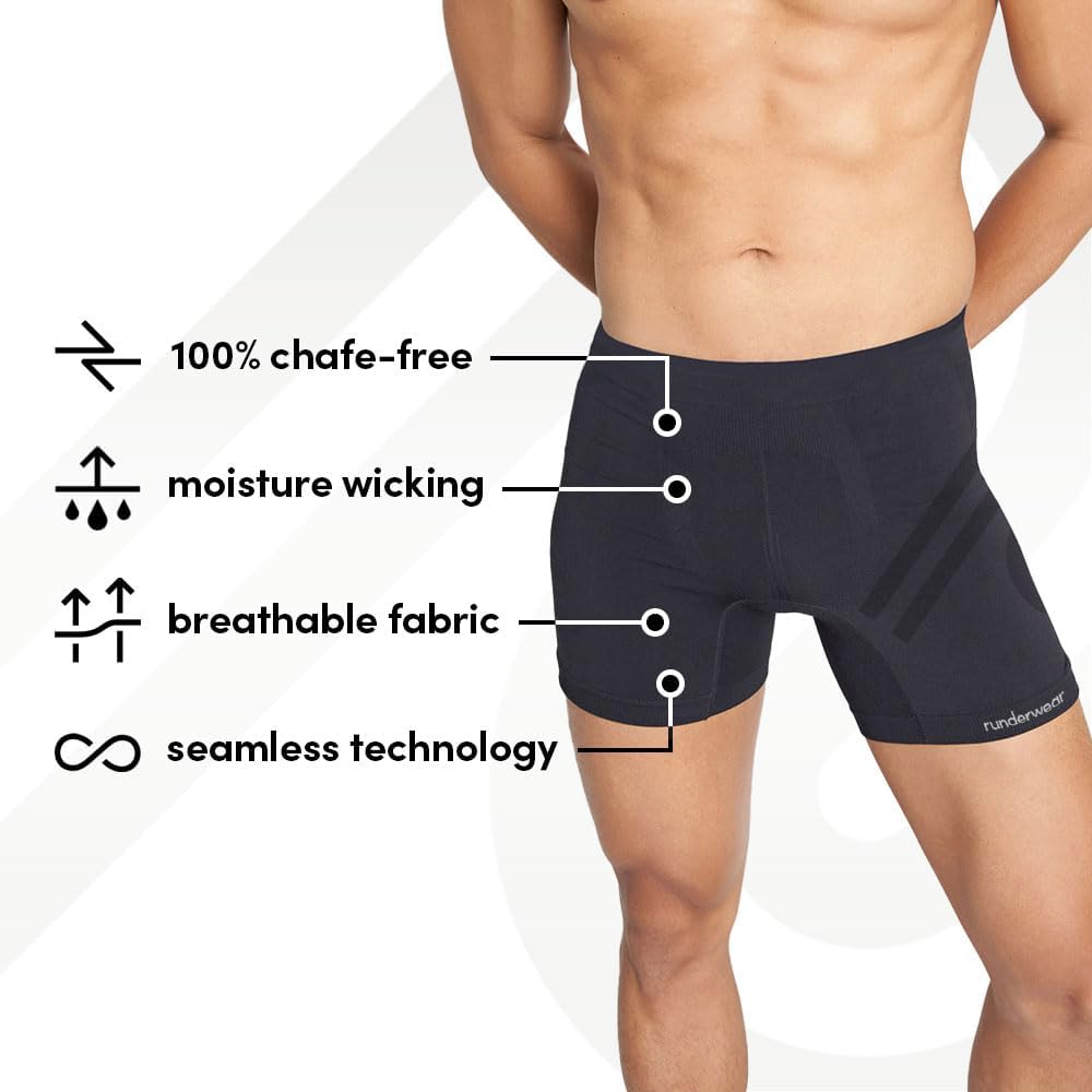 Runderwear Boxer Uomo Performance Antisfregamento - Microforato, Senza Cuciture, Traspirante, In Poliammide Riciclata Per Sport E Corsa
