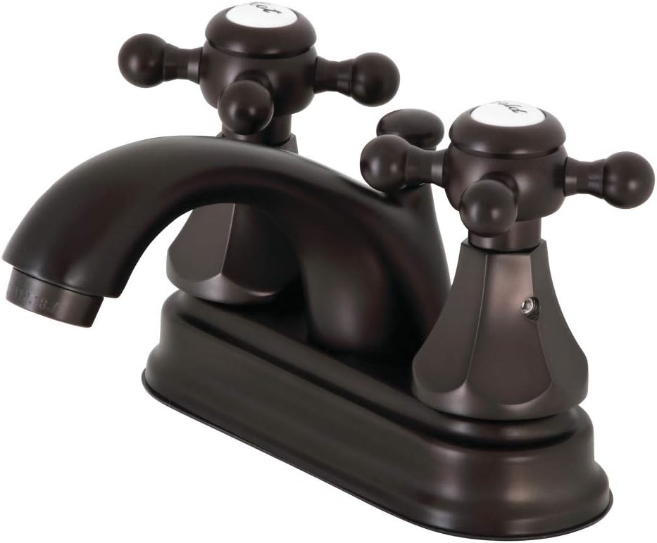 Kingston Brass KB4605BX Metropolitan 4 in. Centerset Bathroom Faucet with Pop-Up Drain, Oil Rubbed Bronze