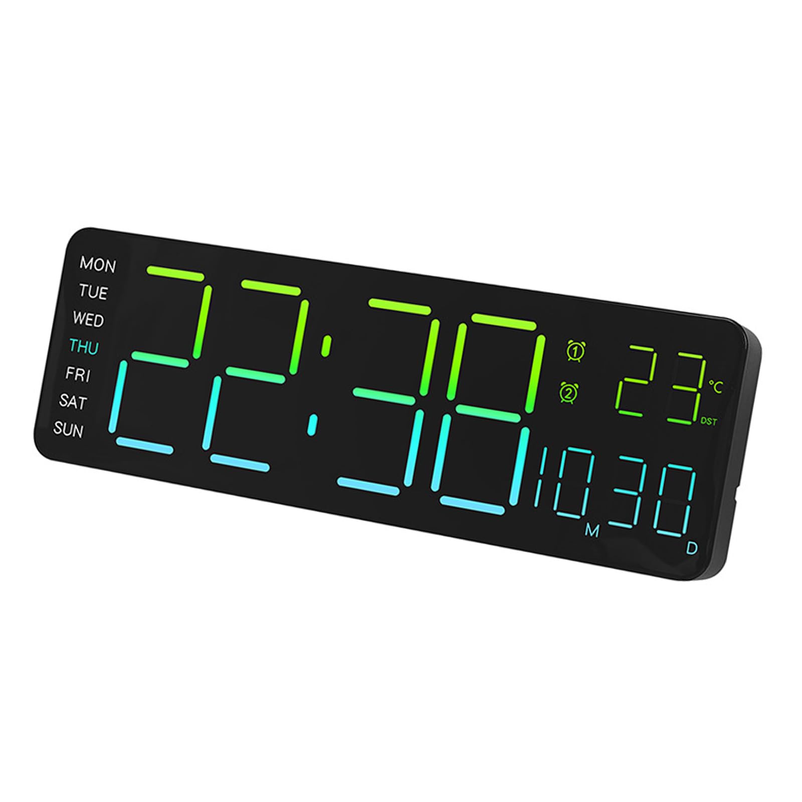 Horloge numérique à LED moderne avec température et date pour bureau