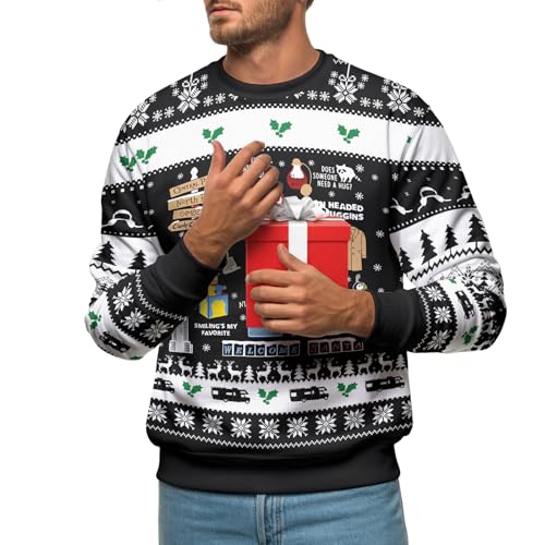 Image of 99TIMORO Funny Ugly Christmas Sweater for Men and Women, Holiday Pullover 2025, Novelty Crewneck Sweatshirt, Festive Gift