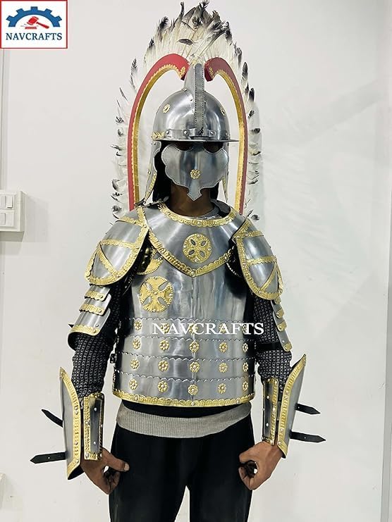 Polish Winged Hussar Armor Costume - Full Metal Cuirass & Helmet Set - Medieval Historical Reenactment Costume For Cosplay, LARP