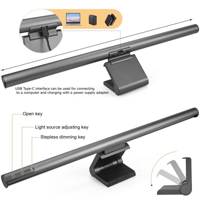 Barra Luminosa Del Monitor Del Computer: Lampada Dello Schermo del Monitor LED Alimentata Tramite USB di dello Schermo per il Lavoro a Casa Dell' ufficio Desktop