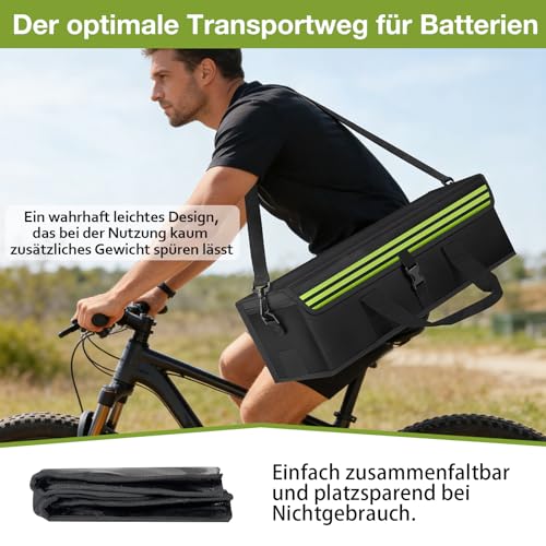 Bolsa para batería ebike ignífuga e impermeable de 51 cm con diseño de rayas para transporte 6