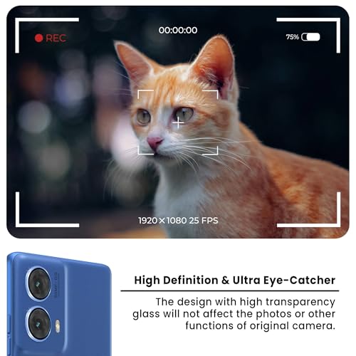 Image of ArmourPro Camera Rings Tempered Glass for Motorola Edge 50 Fusion and Moto G85, Tough HD Individual Aluminum Alloy Rings 9H Camera Cover, Scratch-Resistant,Camera Lens Protection| Blue, 1 Pack