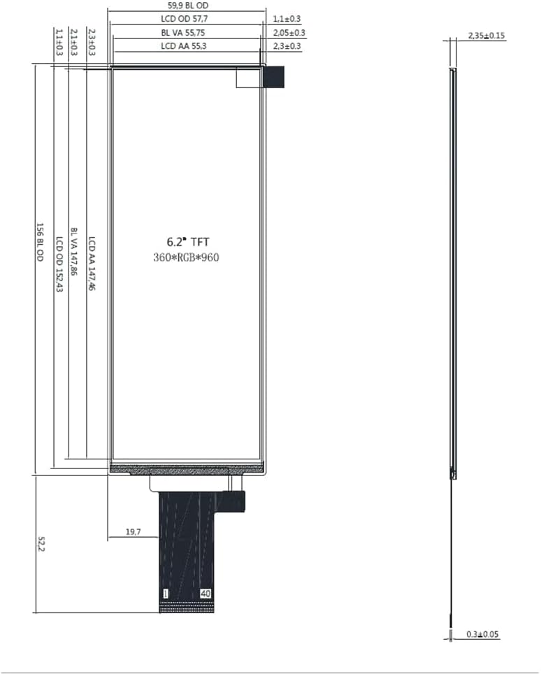 Fwefydwe LCDディスプレイモジュールSPI+RGBインターフェイス内蔵9503VコントローラーFPCシングルパネル ボード