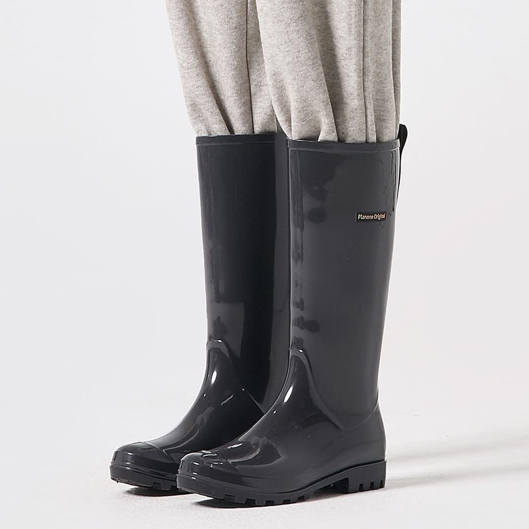 planone Tall Rain Boots Women Fashion Waterproof Boots for Women Light Outdoor Garden Shoes Muck Boots for Ladies Non Slip Work Shoes Rubber Boots with Premium Comfort Insole - Image 4