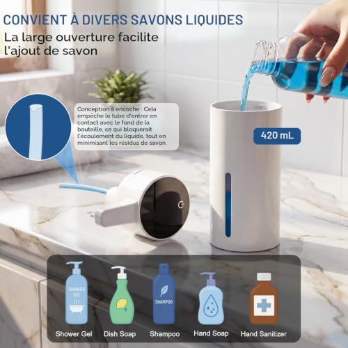 Distributeur savon auto sans contact 420 ml PUGTOW