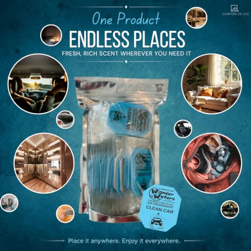 Image of Wonder Wafers 75 Count Air Fresheners Individually Wrapped, Clean Car Fragrance