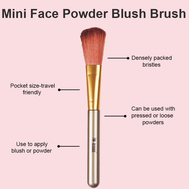 BRONSON PROFESSIONAL | Mini Face Powder Makeup Brush| with wooden handle for Women & Girls - Image 2 thumbnail