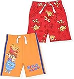 Daniel Tiger's Neighborhood Fred Rogers Company Boys’ 2 Pack Shorts with Drawstring for Toddler - Orange/Red 3T