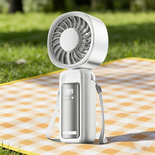 Ventilador portátil recargable con pantalla LED ideal para la playa y camping 4