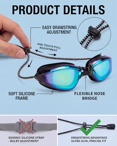 Image of Aegend Swim Goggles, Swimming Goggles No Leaking Full Protect Adult Youth