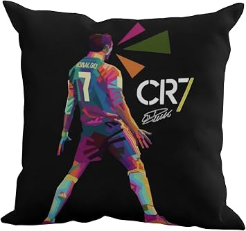 Sports Hero Ronaldo Cushion Cover | Gift Idea for Men Women Boys & Girls | 45x45cm 18x18 | CR7 Colourful