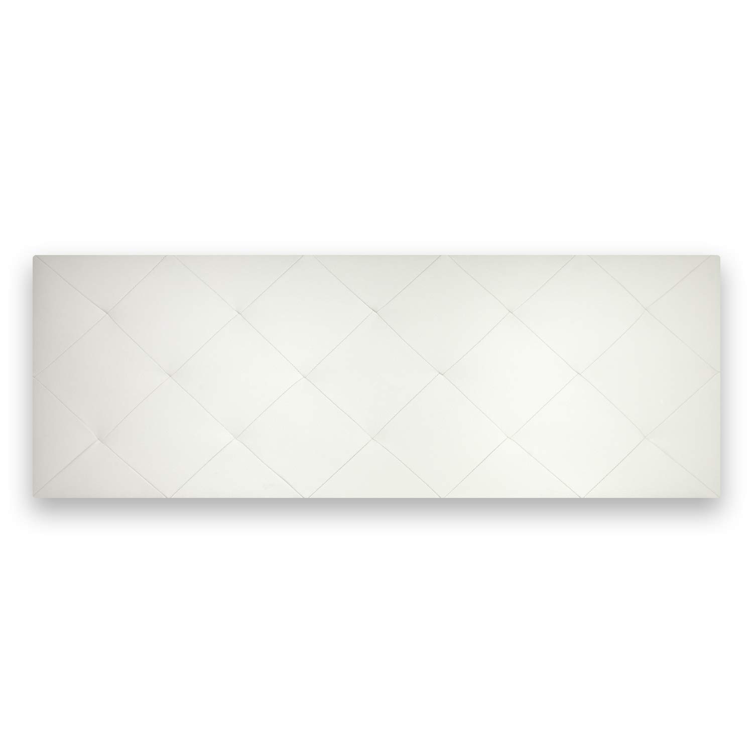 P17 - TESTIERA | Spalliera in Ecopelle | Colore Bianco | Cuciture Rombo | Dimensioni L.160 H.60 |