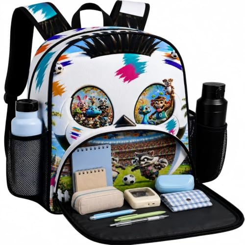 Image of Cute Backpack Soccer Lover Backpack Soccer Fan Gifts,Unique gifts Cartoon Animal Travel Bookbag 17.3inch College backpack daypack for Sport Laptop work travel camping