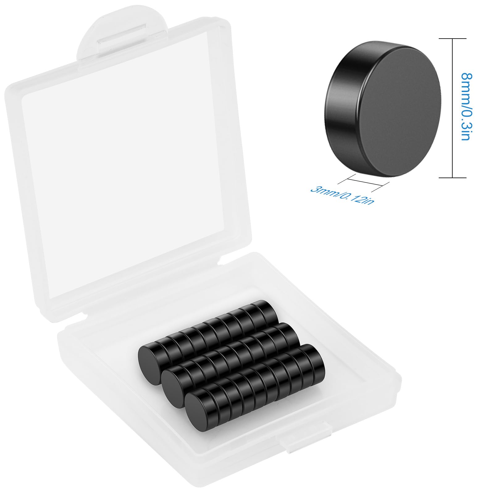 Wzone 30PCS Black Small Magnets - Image 2