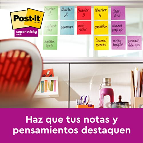 Post-It Super Sticky 655S-N Pack de 5 Blocs de Notas, 90 Hojas/Bloc Multicolor (Rio de Janeiro), 76 x 127 mm