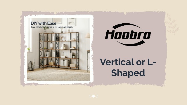 Amazon.com: HOOBRO Corner Bookshelf, 5-Tier L-Shaped Bookcase