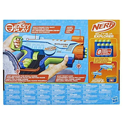 Nerf Elite Jr. Explorer Easy-Play Blaster, kann einfach geladen und abgefeuert Werden, 8 Nerf Elite Darts, ab 6 Jahren – Ansicht 4