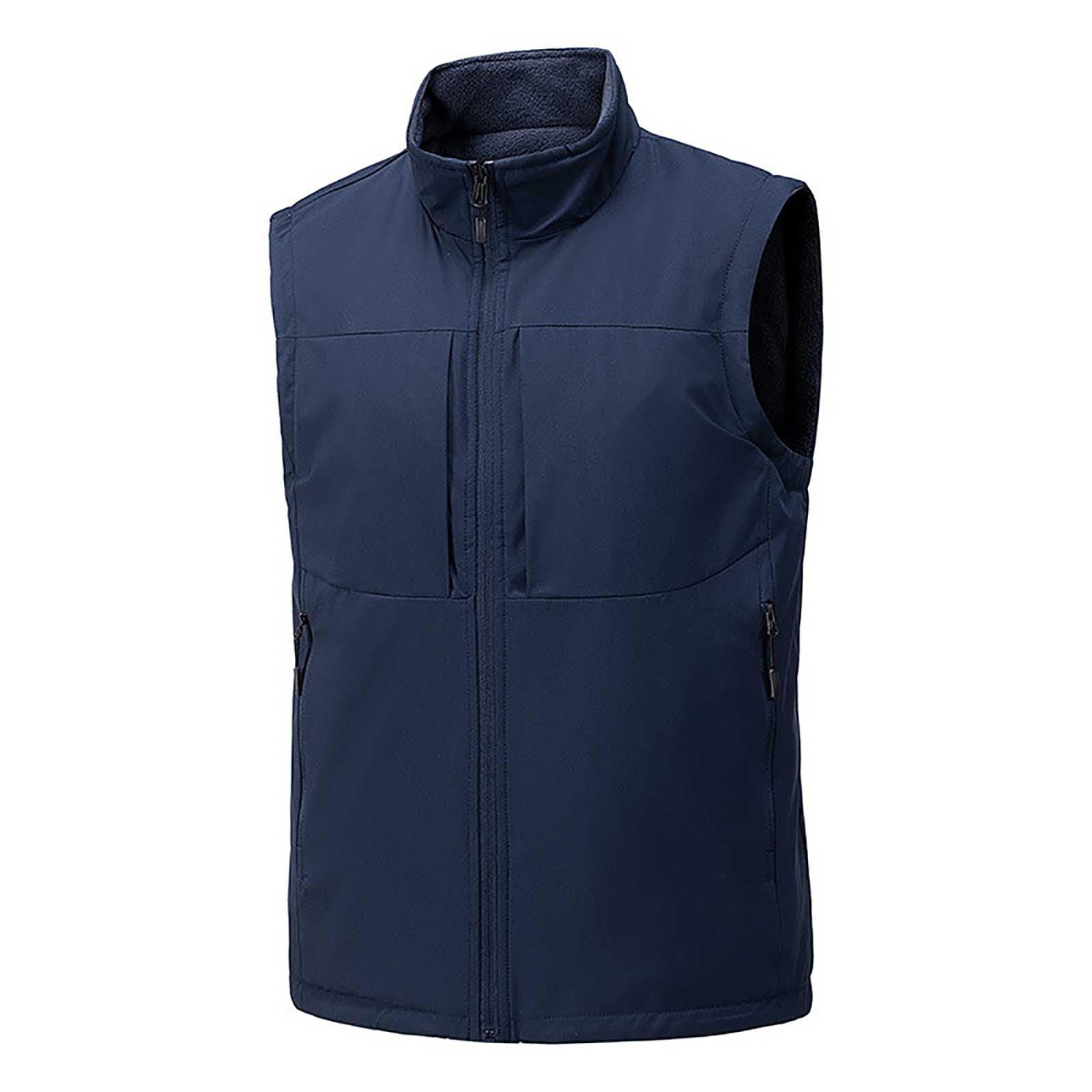 Gilet matelassé homme chaud réversible veste sans manches coupe-vent décontractée - 6