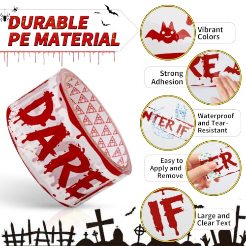 Halloween Decorations Outdoor - Adhesive Caution Tape Halloween 1.9inx82ft - image 3
