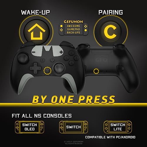 Wireless Controller Compatible With Nintendo Switch/Lite/Oled, Dark Knight Edition Remote Game Control With Turbo, Motion Control, Hd Rumble - Black/Grey #TOP2